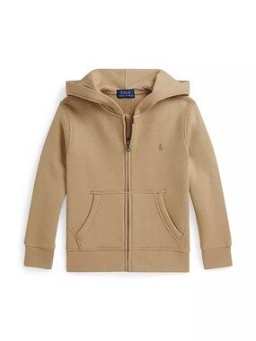 Toddler and Little Boys Fleece Full-Zip Hoodie camel color beige tan khaki polo